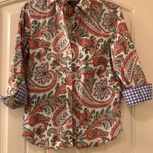 3/4 sleeve paisley shirt